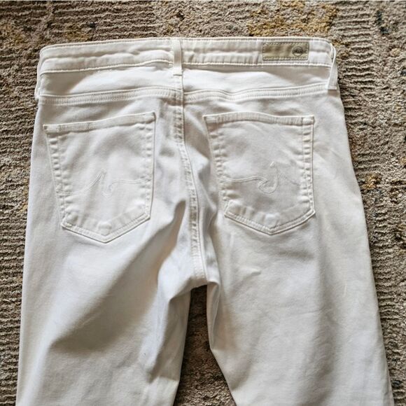AG White Skinny Jeans Sz 27 With 28" Inseam, Excellent Condition - Picture 2 of 6